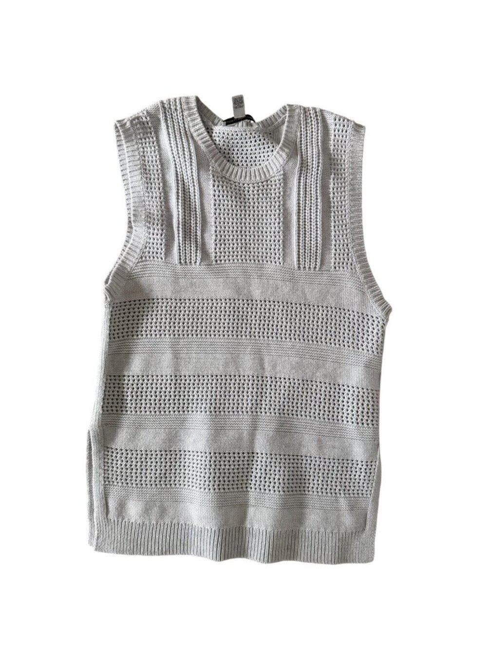 COTTON BY AUTUMN CASHMERE White 100% Cotton Knit Tank Top Size Small - Picture 6 of 6